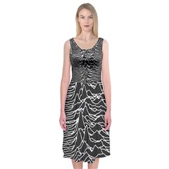 Joy Division Unknown Pleasures Pattern Midi Sleeveless Dress from ArtsNow.com