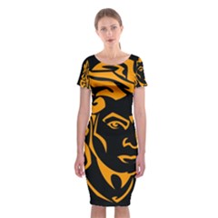 Classic Short Sleeve Midi Dress Front Classic Short Sleeve Midi Dress Front