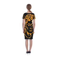 Classic Short Sleeve Midi Dress Back Classic Short Sleeve Midi Dress Back