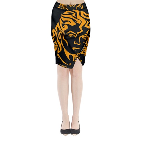 Michael Jackson the King of Pop Midi Wrap Pencil Skirt from ArtsNow.com