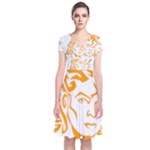 Michael Jackson Short Sleeve Front Wrap Dress