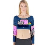 Nyan Cat Long Sleeve Crop Top (Tight Fit)