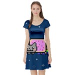 Nyan Cat Short Sleeve Skater Dress
