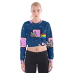 Nyan Cat Women s Cropped Sweatshirt