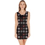 Digital Art Dark Pattern Abstract Orange Black White Twenty One Pilots Bodycon Dress