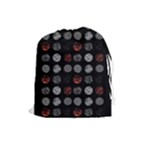 Digital Art Dark Pattern Abstract Orange Black White Twenty One Pilots Drawstring Pouch (Large)