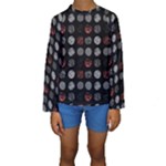 Digital Art Dark Pattern Abstract Orange Black White Twenty One Pilots Kid s Long Sleeve Swimwear