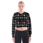 Digital Art Dark Pattern Abstract Orange Black White Twenty One Pilots Women s Cropped Sweatshirt