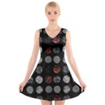 Digital Art Dark Pattern Abstract Orange Black White Twenty One Pilots V-Neck Sleeveless Dress