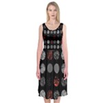 Digital Art Dark Pattern Abstract Orange Black White Twenty One Pilots Midi Sleeveless Dress
