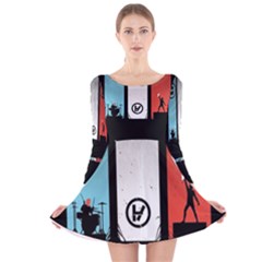 Long Sleeve Velvet Skater Dress 