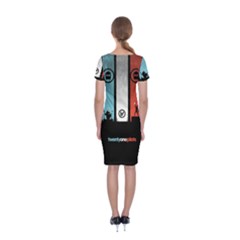 Classic Short Sleeve Midi Dress Back Classic Short Sleeve Midi Dress Back
