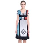 Twenty One 21 Pilots Short Sleeve Front Wrap Dress