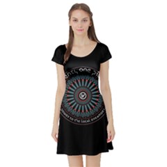 Short Sleeve Skater Dress Front Short Sleeve Skater Dress Front