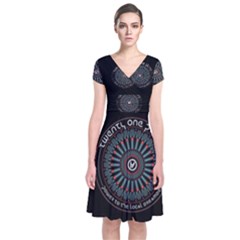 Short Sleeve Front Wrap Dress 