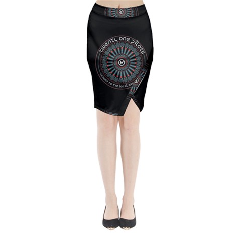 Twenty One Pilots Power To The Local Dreamder Midi Wrap Pencil Skirt from ArtsNow.com