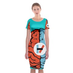 Classic Short Sleeve Midi Dress Front Classic Short Sleeve Midi Dress Front