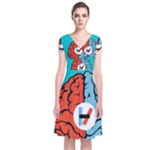Twenty One Pilots  Short Sleeve Front Wrap Dress