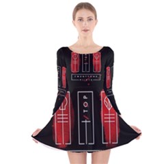 Long Sleeve Velvet Skater Dress 