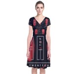 Twenty One Pilots Short Sleeve Front Wrap Dress