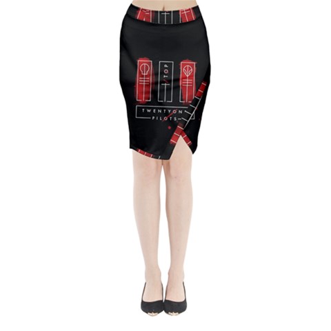 Twenty One Pilots Midi Wrap Pencil Skirt from ArtsNow.com