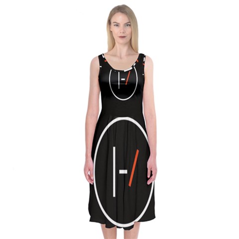 Twenty One Pilots Band Logo Midi Sleeveless Dress from ArtsNow.com
