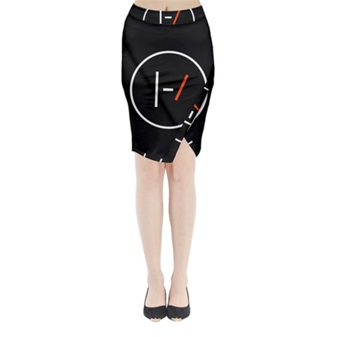 Twenty One Pilots Band Logo Midi Wrap Pencil Skirt from ArtsNow.com