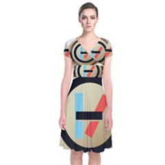 Short Sleeve Front Wrap Dress 