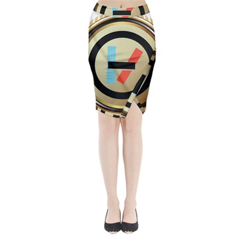 Twenty One Pilots Shield Midi Wrap Pencil Skirt from ArtsNow.com