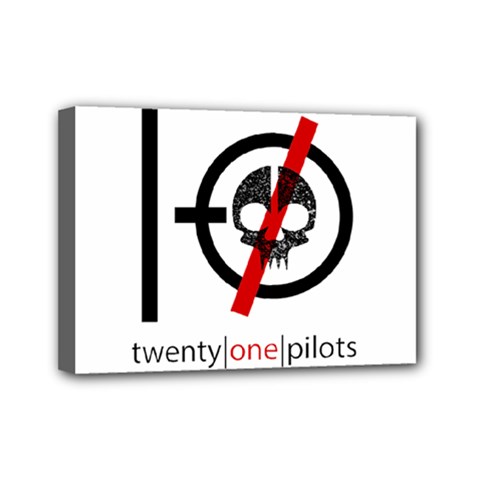 Twenty One Pilots Skull Mini Canvas 7  x 5  (Stretched) from ArtsNow.com