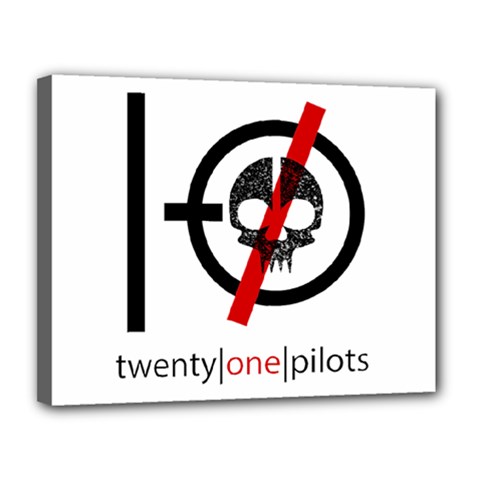Twenty One Pilots Skull Canvas 14  x 11  (Stretched) from ArtsNow.com