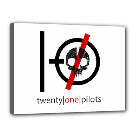 Twenty One Pilots Skull Canvas 16  x 12  (Stretched) from ArtsNow.com