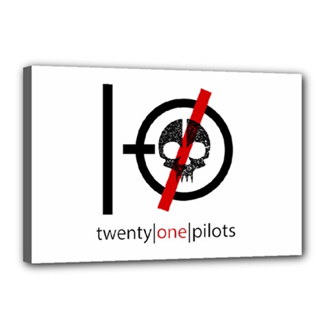 Twenty One Pilots Skull Canvas 18  x 12  (Stretched) from ArtsNow.com