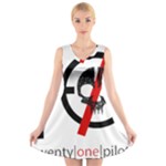 Twenty One Pilots Skull V-Neck Sleeveless Dress