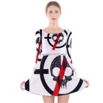 Twenty One Pilots Skull Long Sleeve Velvet Skater Dress