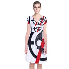 Short Sleeve Front Wrap Dress 