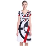 Twenty One Pilots Skull Short Sleeve Front Wrap Dress