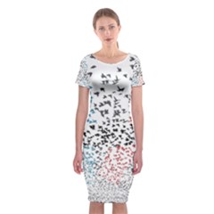 Classic Short Sleeve Midi Dress Front Classic Short Sleeve Midi Dress Front