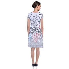 Short Sleeve Front Wrap Dress 