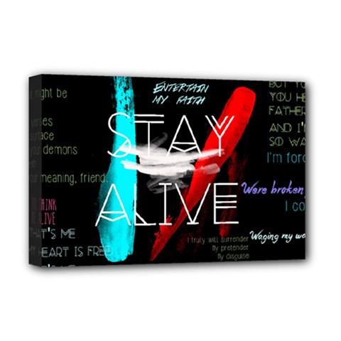 Twenty One Pilots Stay Alive Song Lyrics Quotes Deluxe Canvas 18  x 12  (Stretched) from ArtsNow.com