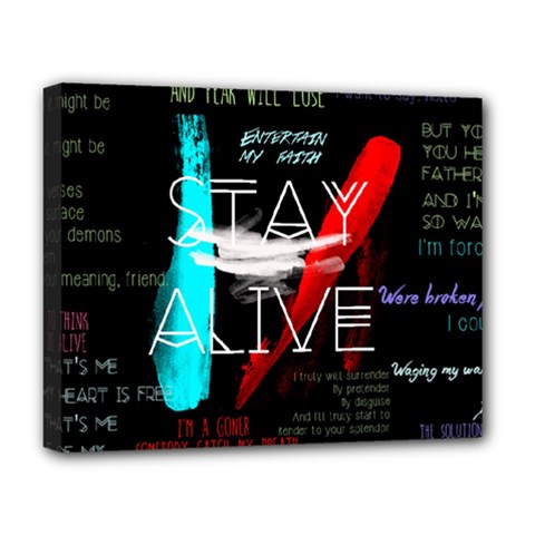 Twenty One Pilots Stay Alive Song Lyrics Quotes Deluxe Canvas 20  x 16  (Stretched) from ArtsNow.com