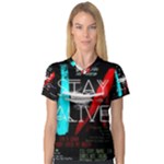 Twenty One Pilots Stay Alive Song Lyrics Quotes Women s V-Neck Sport Mesh Tee