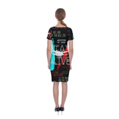 Classic Short Sleeve Midi Dress Back Classic Short Sleeve Midi Dress Back