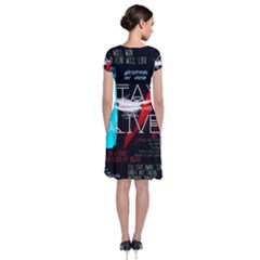 Short Sleeve Front Wrap Dress 