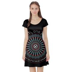 Short Sleeve Skater Dress Front Short Sleeve Skater Dress Front