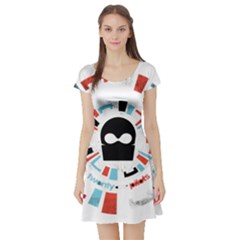 Short Sleeve Skater Dress Front Short Sleeve Skater Dress Front