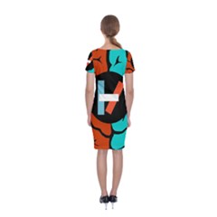 Classic Short Sleeve Midi Dress Back Classic Short Sleeve Midi Dress Back
