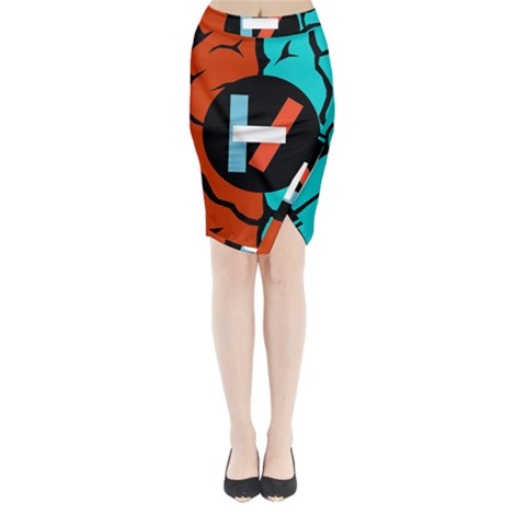 Twenty One Pilots Midi Wrap Pencil Skirt from ArtsNow.com
