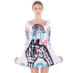 Long Sleeve Velvet Skater Dress 