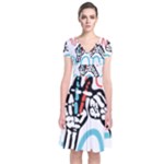 Twenty One Pilots Short Sleeve Front Wrap Dress
